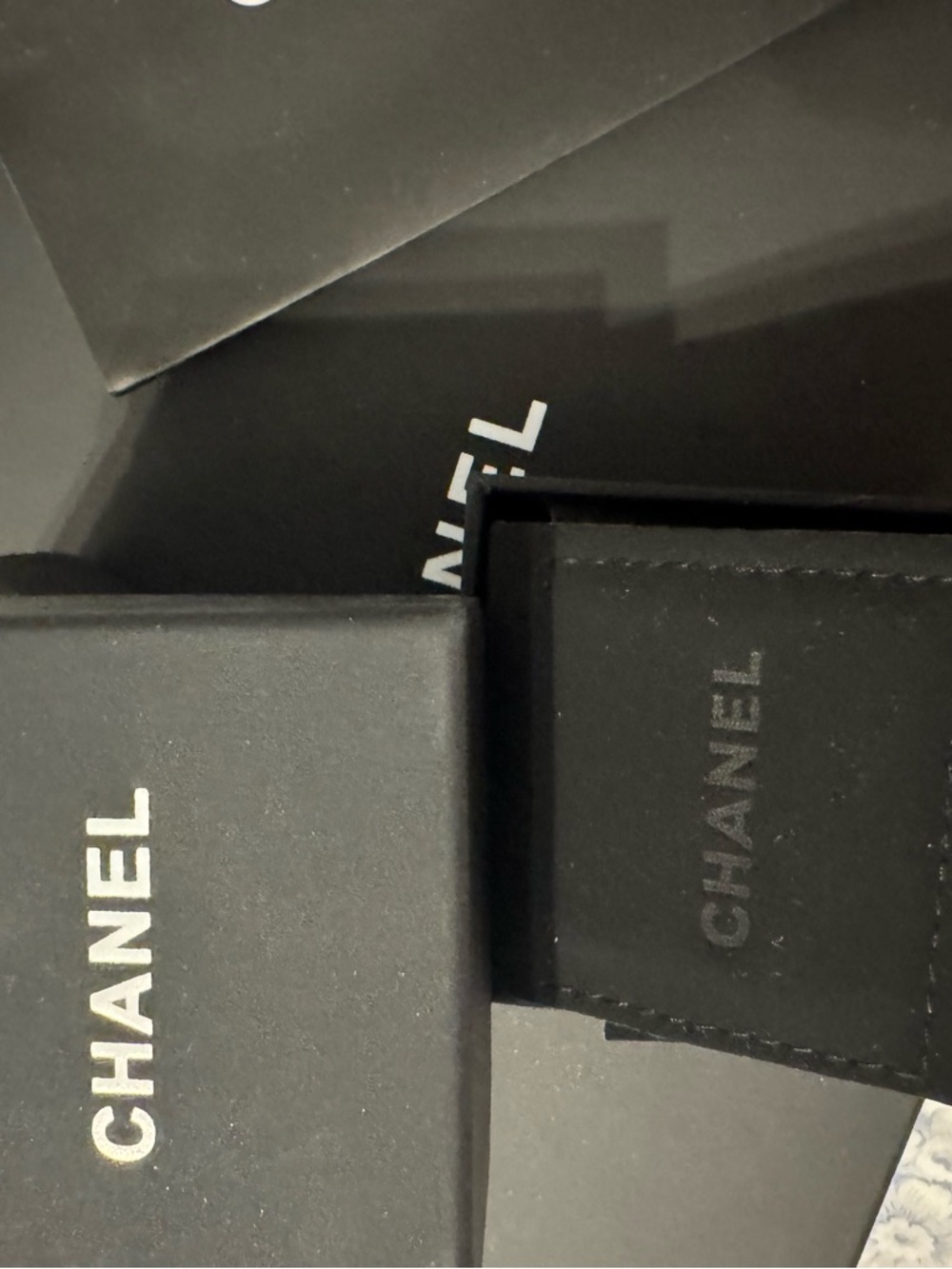 CHANEL Gold-Tone Double C Heart Drop Earrings with Pearl Hearts - Picture 9 of 9